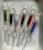 Thick Pyrex Glass Oil Burner Pipes about 5.6 Inches 2mm Thickness with 30mm Big Bowl Colorful Filter Straw Tube for Dab Rigs