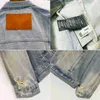 Été décontracté designer High Street Angels Angel Nouvelle lettre Old Wash Denim Jacket Low Micro Label Même manteau de style