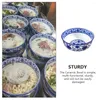 Becher Blau weiße Porzellanschüssel Nudel kompaktes Essen Udon Ramen Nudeln Japanische Suppenschalen Küchenwerkzeug