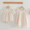 Robes de fille Summer 2023 sœurs robe fille fille robe bébé fête bébé fille princesse en dentelle robe bébé une-pièce dressl2405