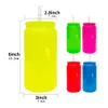 Suitable for vinyl 16oz bright neon color cartoon style sublimation glass soda can BPA free school student water bottle tumbler with straw for summer vacation travel