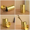 Storage Bottles Tea Tin Mini Can Containers Brass Round Tins Lids Loose Leaf Organizer Canister