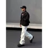 Personnalité américaine hommes Blanc Jeans Street Wear Hip-Hop Ins Trendy Brand High Street Trendy Men and Women Pantals 240428