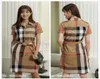 New Summer Classic Dress Plaid Shirt Dresses Plus Size Women's Short Sleeve Lapel Neck Ladies Knee-Length Dress Office Designer Dress9032563