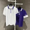 Herr t-shirts Spring/Summer Korean Golf Mens New Contrastpolo Collar Tryckt Kortärmad Casual Sports Half Zip T-shirt Top J240506