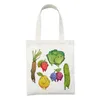 Torby na zakupy kobiety płócienne na ramię kreskówka śmieszne warzywa owoce moda żenna torebka składana torba na zakup wielokrotnego użytku