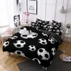 Ensembles de literie Simple Sports Ball Black and White Libert Cover Confort de football surdimensionné Set 3D Unique Boy Bedroom Decoration Football Down Down Cover Set J240507