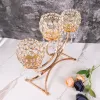 Держатели 1pc 3 Arms Golden Crystal Holder Holder Worte Holder Candelabra, винтажный подсвечник для столовой центральной свадьбы