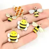 10pcs Creative Bienen Waben Design Emaille Charms Ohrringe Halskette Schlüsselbund Legierung Anhänger DIY Ornamente Insektenzubehör 240507