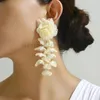 Dangle Ohrringe koreanische Mode Imitation Perle Blume Quasten für Frauen Original Design Luxus Elegant Long Pendant Party Prom Schmuck Schmuck