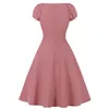 Sukienki imprezowe 2024 Fashion Polka Dot Sukienka dla kobiet Blue O Neck Ladiew Ladies Paty Retro Vintage 50s 60s Summer Vestidos