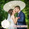 Gear Wedding Party Favor Paper Parasol Bamboo paraguas 6/10 White Chino Papel paraugurtal Ducha Central Photo Prop 60/80cm