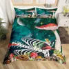 Beddengoed stelt paddenstoel naar beneden dekbedoverdeksel ingesteld in groot formaat Golden Moon Star Bedding Set Psychedelic Moth Paint Planet Leaf Flower Comfortabele set J240507