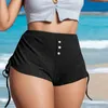 Frauenshorts Frauen Draw String sexy Mode lässig Sommer Baumwolle Hochtülen Seitentälde Soild Hosen Pyjamas Wandern