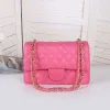 Top Borse Bags Luxuries Designer Women Borsa Custom Brand Borse Women's Leather Gold Chain Gold Crossbody Bianco Pink CHA007