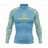 Frauen Badebekleidung Herren-Hautausschlag Guard Surfen Surfen Tauchen Badeanzug Langarm T-Shirts UV Schutz Schwimmen enge Surf-T-Shirt-Fitnessstudio-Kleidung