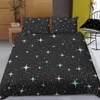 Set di biancheria da letto a stella biancheria da letti cielo notturno ragazze ragazzi ragazzi giù per copripiumino set di tessili blu scuro galassia da letto da letto malato copripiumino j240507