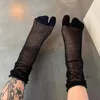 Femmes chaussettes japonais style doux coton coton été mince orteil divisé femme meesh bonbon couleurs rayées à deux doigts harajuku tabi sox