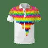 Polos masculin 3D imprimé Aurora Hippie Polo HARAJUKU Street Vêtements Summer Soupless T-shirt Q240508