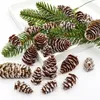 Fleurs décoratives 24pcs faux pins pins décor de plante artificielle maison de Noël couronne de mariage décoration de gâteau de mariage bricolage séché pour l'hiver séché