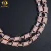 Hip Hop New Style 12Mm Wire Barber Moissanite Diamond Cuban Link Chain Rose Gold Necklace For Men