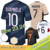 23/24 MAILLOT MBAPPE SOCTER JERSEY KID KIT PSGES 2023 2024 Paris Home Away Third 3rd Fourth Football Shirts Hakimi Vitinha Kolo Muani O.Dembele G.Ramos Men PSgjerseys