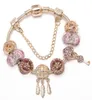 Perline di cristallo rosa argento di alta qualità perle Dream Catcher Dream Catch Fits European Charms Bracelets Gioielli di sicurezza Billeria fai -da -te Donne6939303