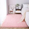 Modern Living Sala de estar macio tapetes de decoração de quarto de meninas rosa tapetes de decoração macia de cabeceira de cabeceira de cabeceira