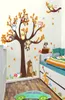Kreskówki drzewo drzewa gałąź zwierzęcy sowa małpa niedźwiedź jelenia naklejki ścienne do pokoi dla dzieci chłopcy dziewczęta sypialnia dekoracje domu 4379394