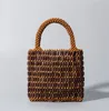 Women Crossbody Bag Gold silver bright paper ropes hollow woven handbag cotton lining straw bag female Reticulate handbag netted beach bag For Girls Party Cluth Bags