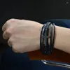 Brangle de corde tissée à main multicoule Bracelet Bracelet en cuir de boucle de boucle de boucle