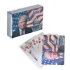 Trump Playing Cards Game Game imperméable Gold USA Pokers Party Favor