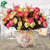 Декоративные цветы Европейский стиль симуляция роза пучко гостиная на рабочем столе для горшков украшения украшения