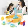 Bath Toys Kids Kitchen Sink Toys Simulatie Elektrische vaatwasser Mini Kitchen Food doen alsof Play House Toy Set Children Role Play Girl Toys D240507