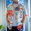 القمصان غير الرسمية للرجال قميص هاواي نمط الشكل الهندسي الصيفي الأكمام قصيرة الأكمام
