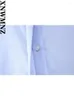 Damskie bluzki Xnwmnz dla kobiet przycięta poplinowa koszula kobieta High Street Lapel Long Sleeve Pocket Button Top Kobiecowa bluzka