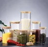 Bunk di archiviazione alimentare in vetro trasparente epacket bottiglie di vasi per vasi per sabbia liquido ecofriendly con coperchio di bambù intero239q6002818