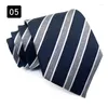 Bow Ties Fashion 8cm Mens Striped Formal Classic Business Coldie Jacquard Neck Woven For Men Groom Wedding Party Colaves