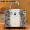Platinum 2024 Himalayan handväska vit Nile Crocodile Skin Bag Women's Bag väska handgjorda äkta läder