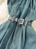 Casual Dresses 2024 Long Vintage Denim Dress Women Spaghetti Strap Jean Sexy Party Summer Wemle Vestido Rober