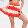 Skirts 2024 Women Printed Tennis Skirt with Pockets Athletic Culottes High Waisted Skorts Workout Running Skirts Y240508