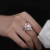 Band Rings S925 Silver Rdroplet Shape Micro Set Zircon Pink Pear Fashion Edition Rboutique Womens Jewelry J240508