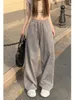 Spodnie damskie Side Stripe Retro luźne koronkowe szerokie legalne długie kobiety Koreańska moda moda spodni lady jesienna Y2K Street