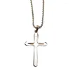 Anhänger Halsketten Trendy Trend Gothic Originality Hollow Cross Halskette Silber Farbe cool