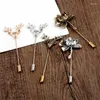 Broches vintage bronze lotus flor cervo homens mulheres xale cardigan colar pinos acessórios metal liga de alcance proce