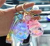 Keychain Luminescent Floating Cat Light acrylique chaton liquide Keychains Couple Jewelry Cadeau de Noël mignon Chèvres Key Chains G14863411