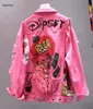 Harajuku Pinkyellow Denim Jacket Women Graffiti Ruped Holes Jeans Jackets New Luxury Students Basic Coats Outfit LT564S50 201076854958