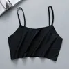 Damestanks vrouwen meisjes zomer ijs zijden crop top spaghetti riem naadloze bralette vaste kleur draad gratis geen gewatteerde basis stretchole