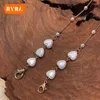 Party Decoration 1pcs Gold Sliver Heart-Shaped Pearl Mask Chain Simple Crystal Fashionable For Eyeglasses Halsband