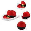 Chapeaux mode de cowboy de Noël chapeaux conduits en velours rouge lumineux et plume blanche santa chapeau femmes filles cosplay diadède du Nouvel An décor